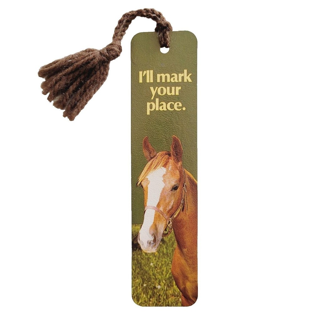 Vintage 70s Horse Bookmark, Yarn Tassel, equestrian 1977 Antioch Bookplate H-197